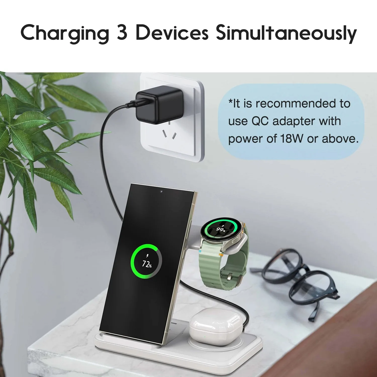 Desktop 3-in-1 Wireless Charge - Wireless Charger Watch review and price