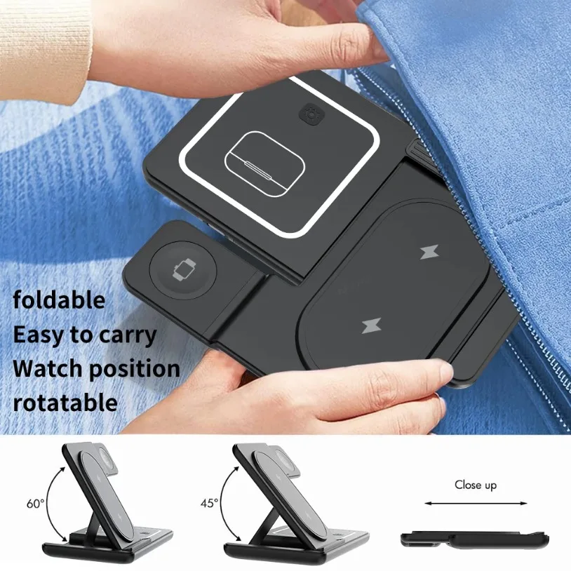 3 in 1 Foldable Wireless Charg - Wireless Charger Watch review and price
