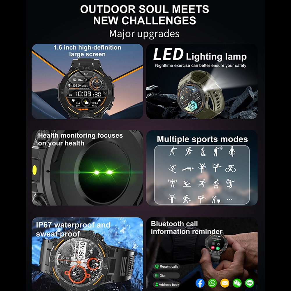 Outdoor Military Rugged Smartw - Smartwatch Face review and price