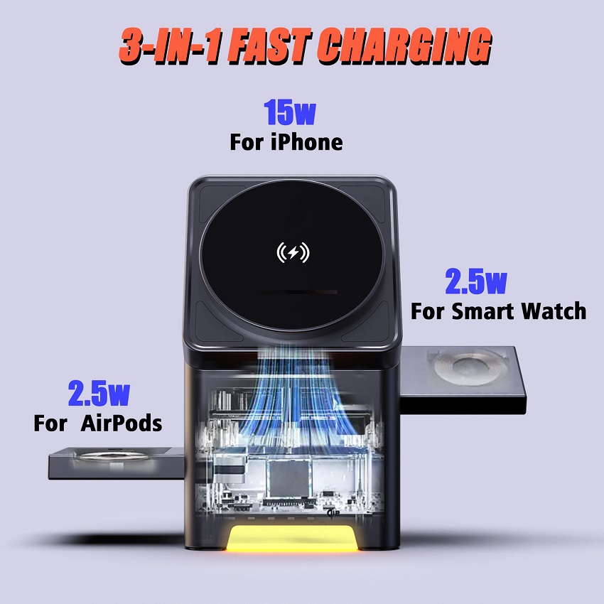 3 in 1 Magnetic Wireless Charg - Wireless Charger Watch review and price