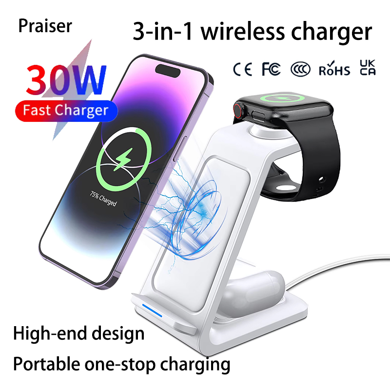 15W 3 in 1 Wireless Charger St - Wireless Charger Watch review and price